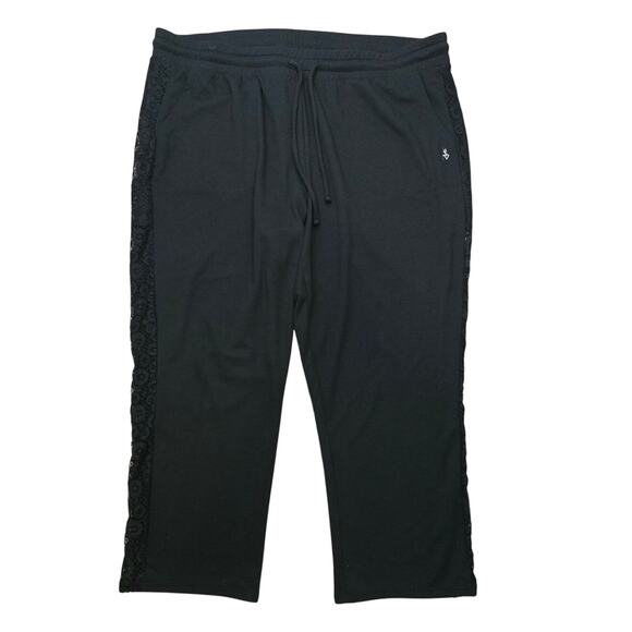Torrid Athletic Lace Side Overlay Black Women's Sweatpants 4 - 4X - Picture 1 of 6